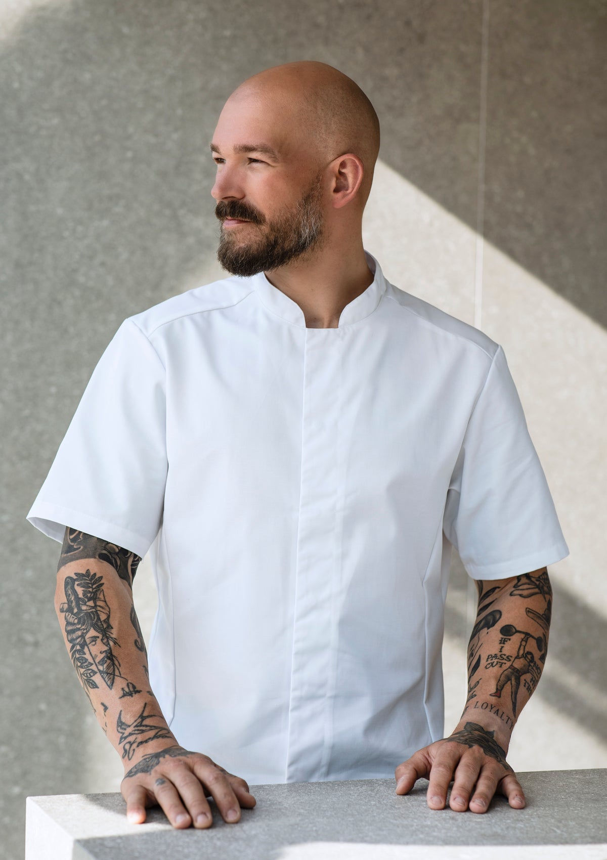 Men's Chef Shirt Slim-Fit Short Sleeves | Segers