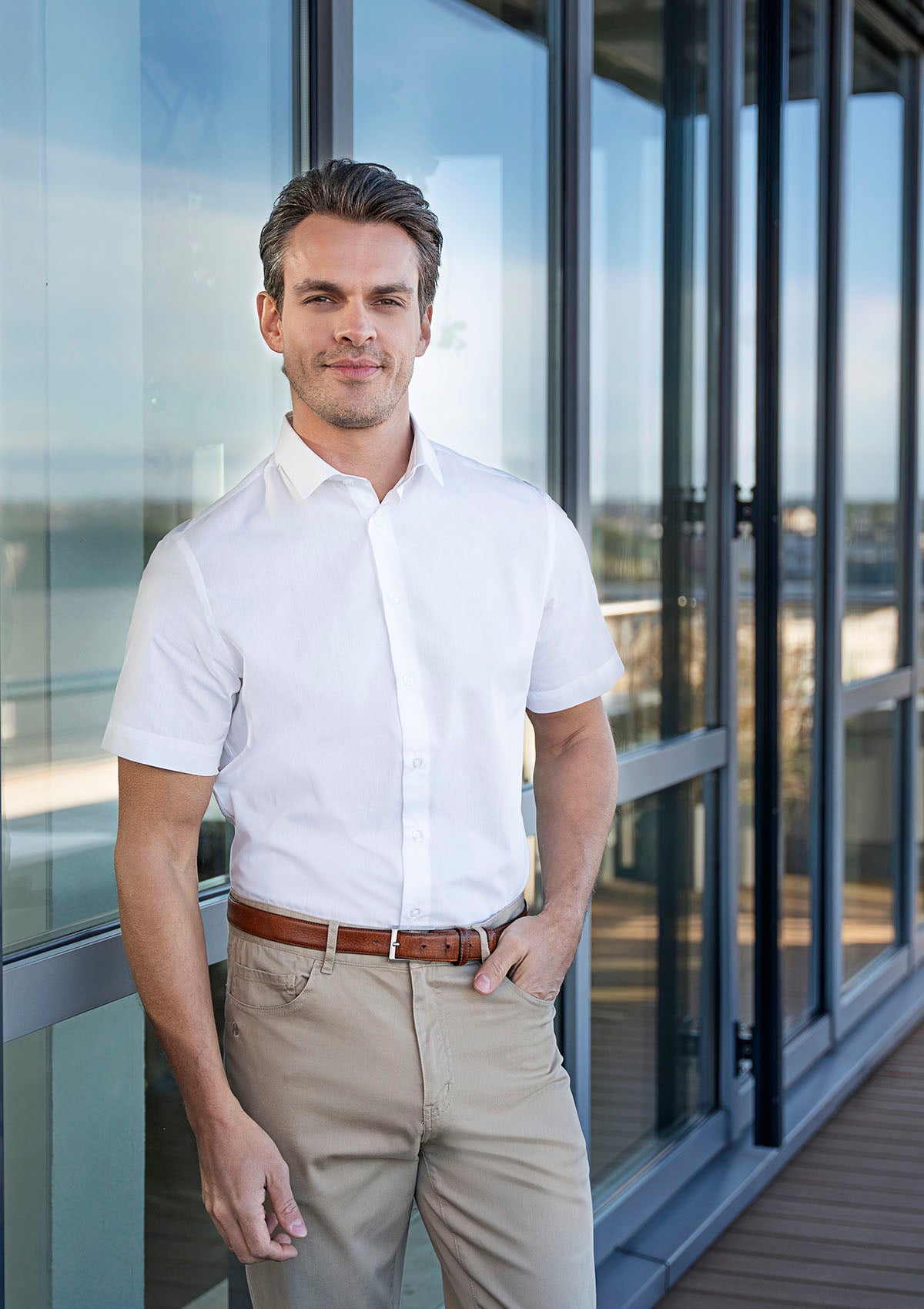 Herren Hemd Active-Stretch Kurzarm Modern-Fit