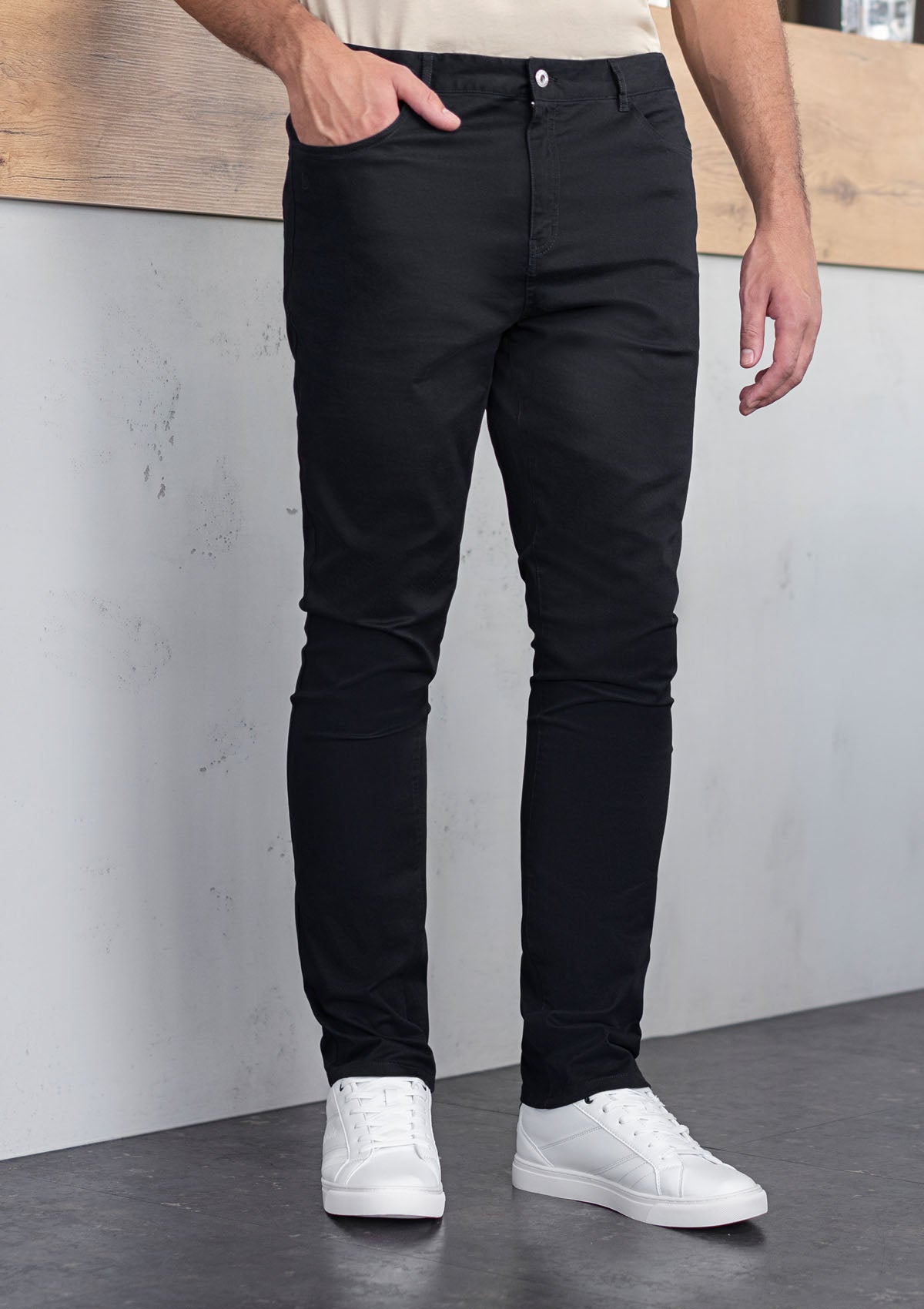 Herren Kochhose 5-Pocket Schwarz oder Weiß