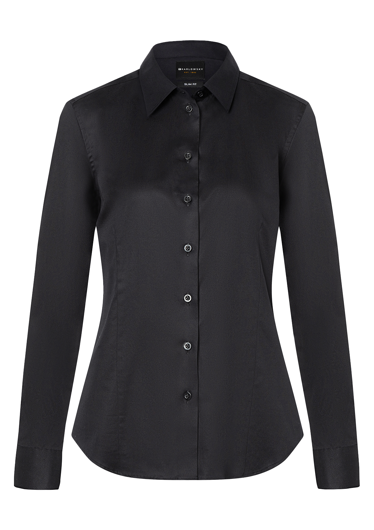 Damen Bluse Active-Stretch Langarm Slim-Fit