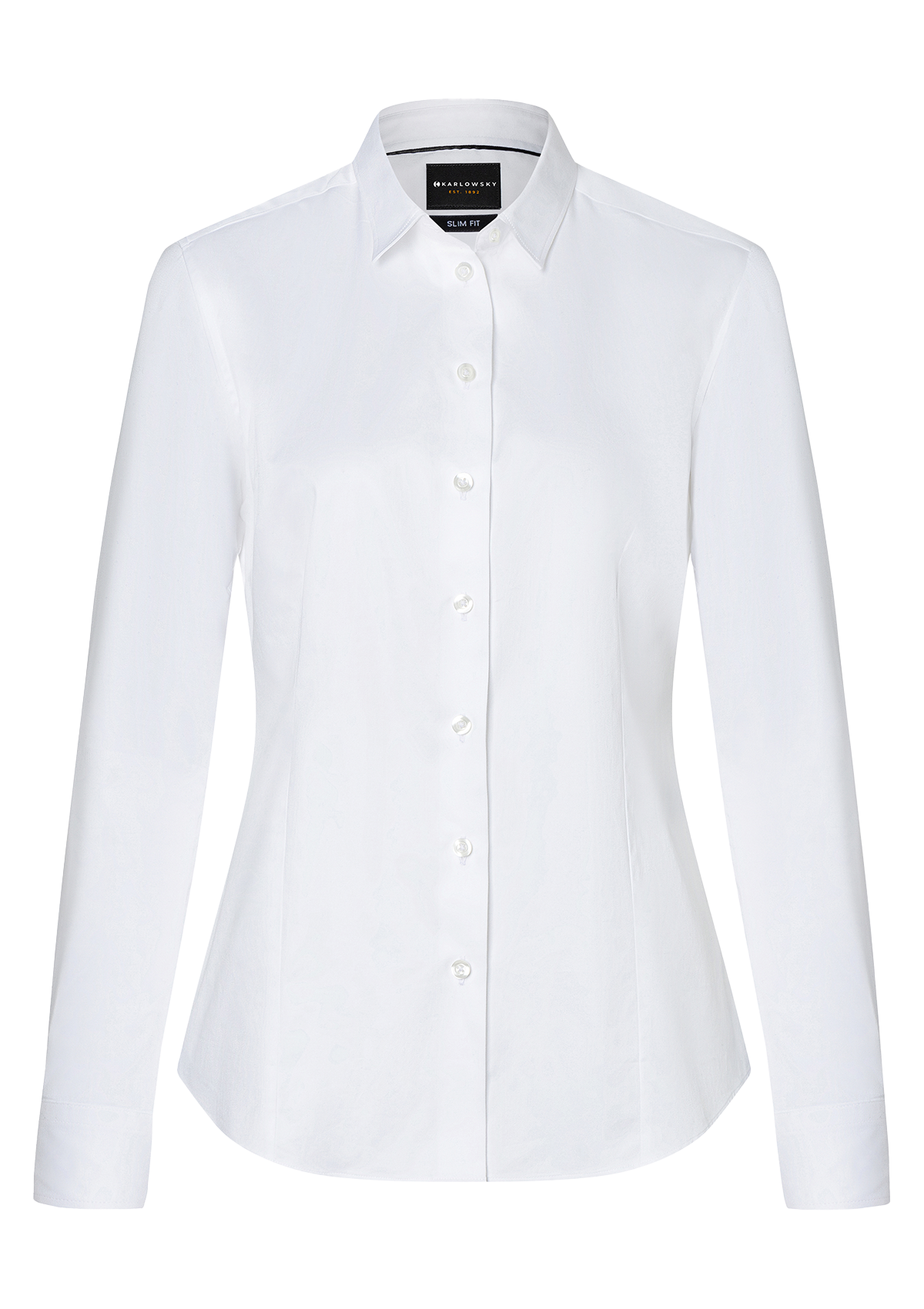 Damen Bluse Active-Stretch Langarm Slim-Fit