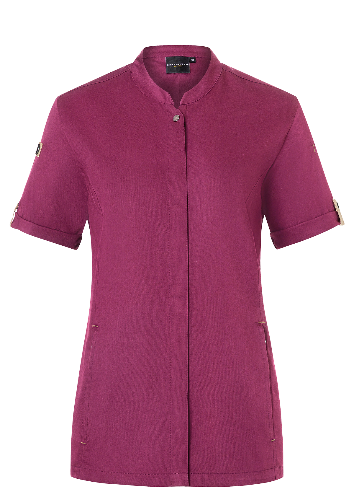 Damen Kochhemd Kurzarm Fuchsia Green-Generation