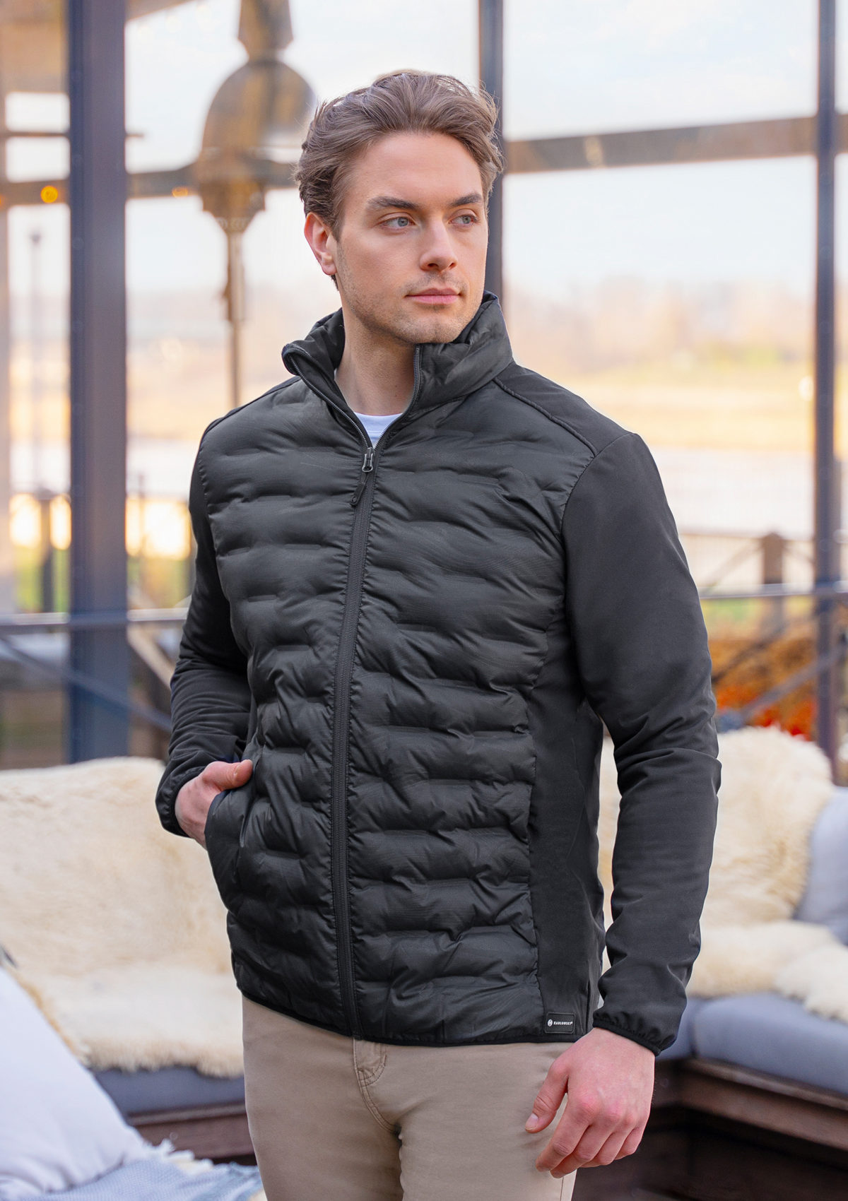 Herren Hybridjacke Outdoor-Pro Langarm