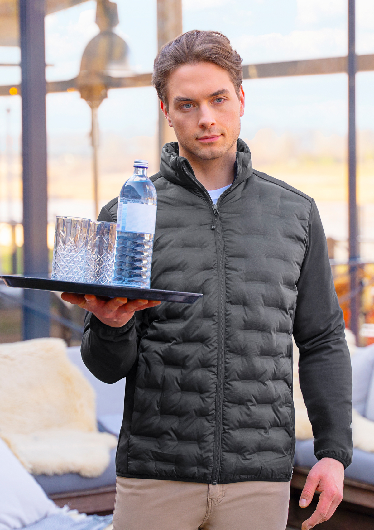 Herren Hybridjacke Outdoor-Pro Langarm