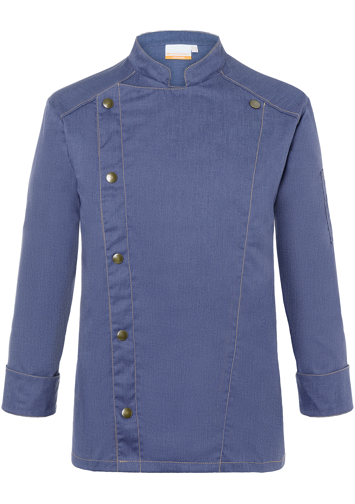 Herren Kochjacke Jeans-Look Langarm Vintage