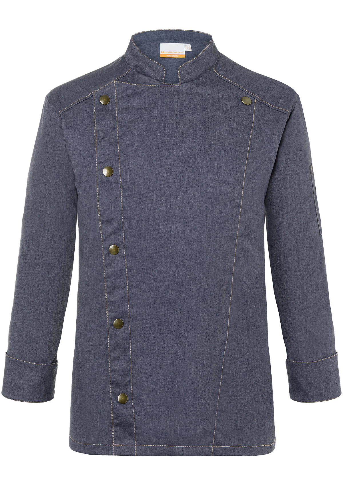 Herren Kochjacke Jeans-Look Langarm Vintage