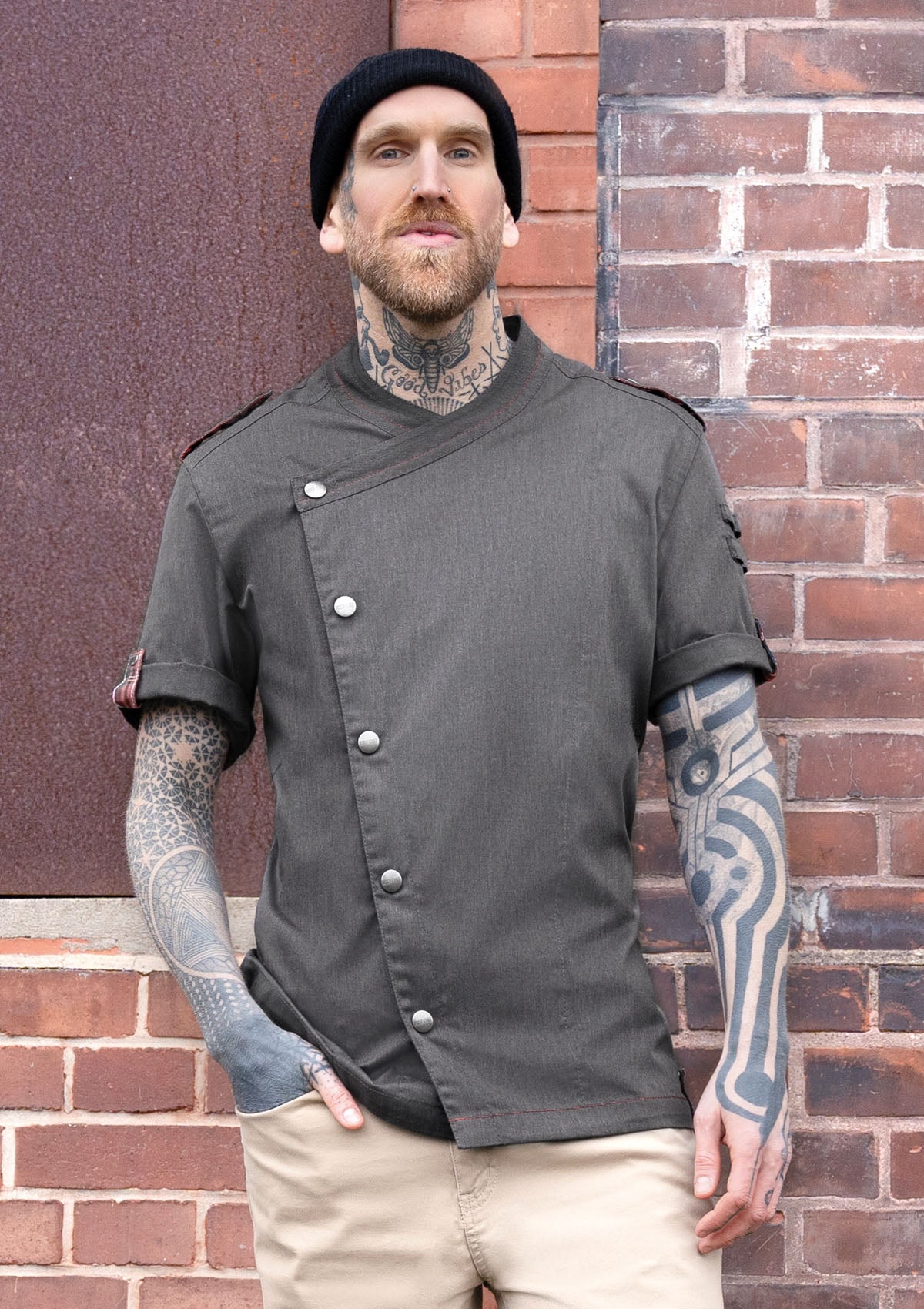 Herren Kochjacke Jeanslook Kurzarm ROCK CHEF®