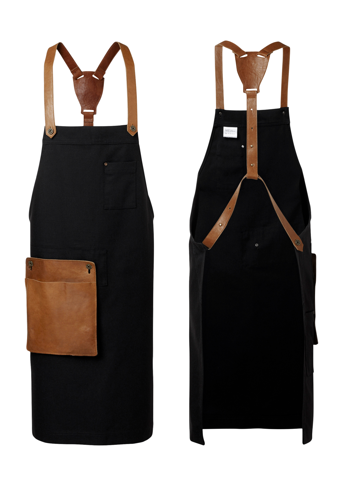Latzschürze mit Lederdetails Unisex
