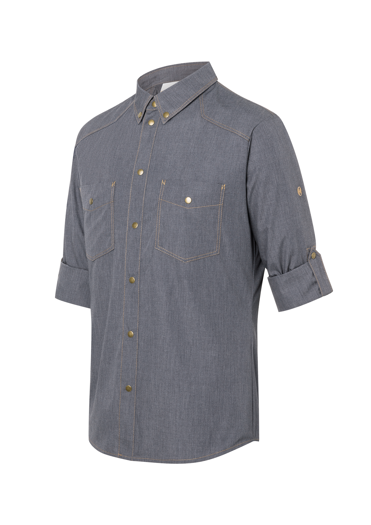 Men's Chef Shirt Jeans-Style Button-Down Long sleeves | Karlowsky