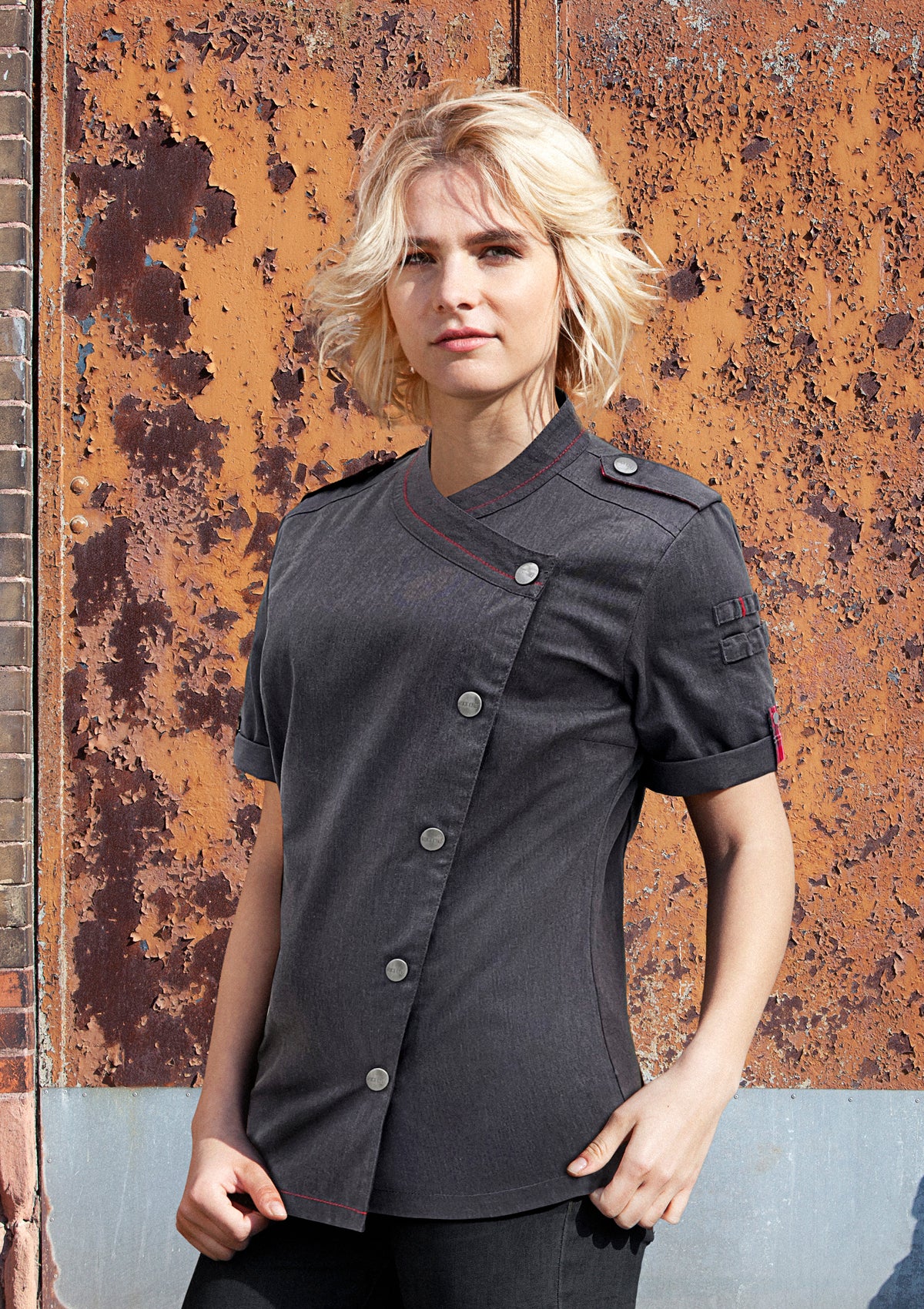 Damen Kochjacke Jeanslook Kurzarm ROCK CHEF®