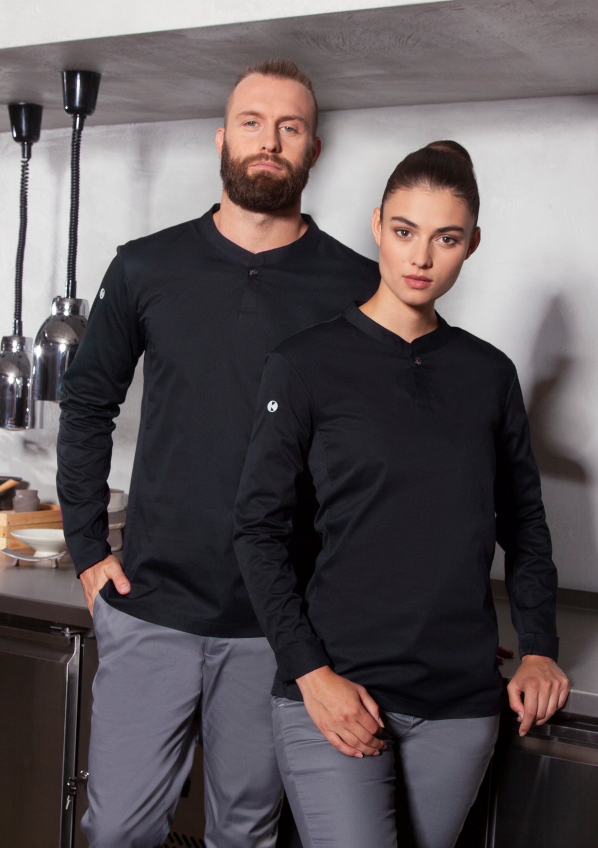 Damen Kochhemd Performance Slim-Fit Langarm