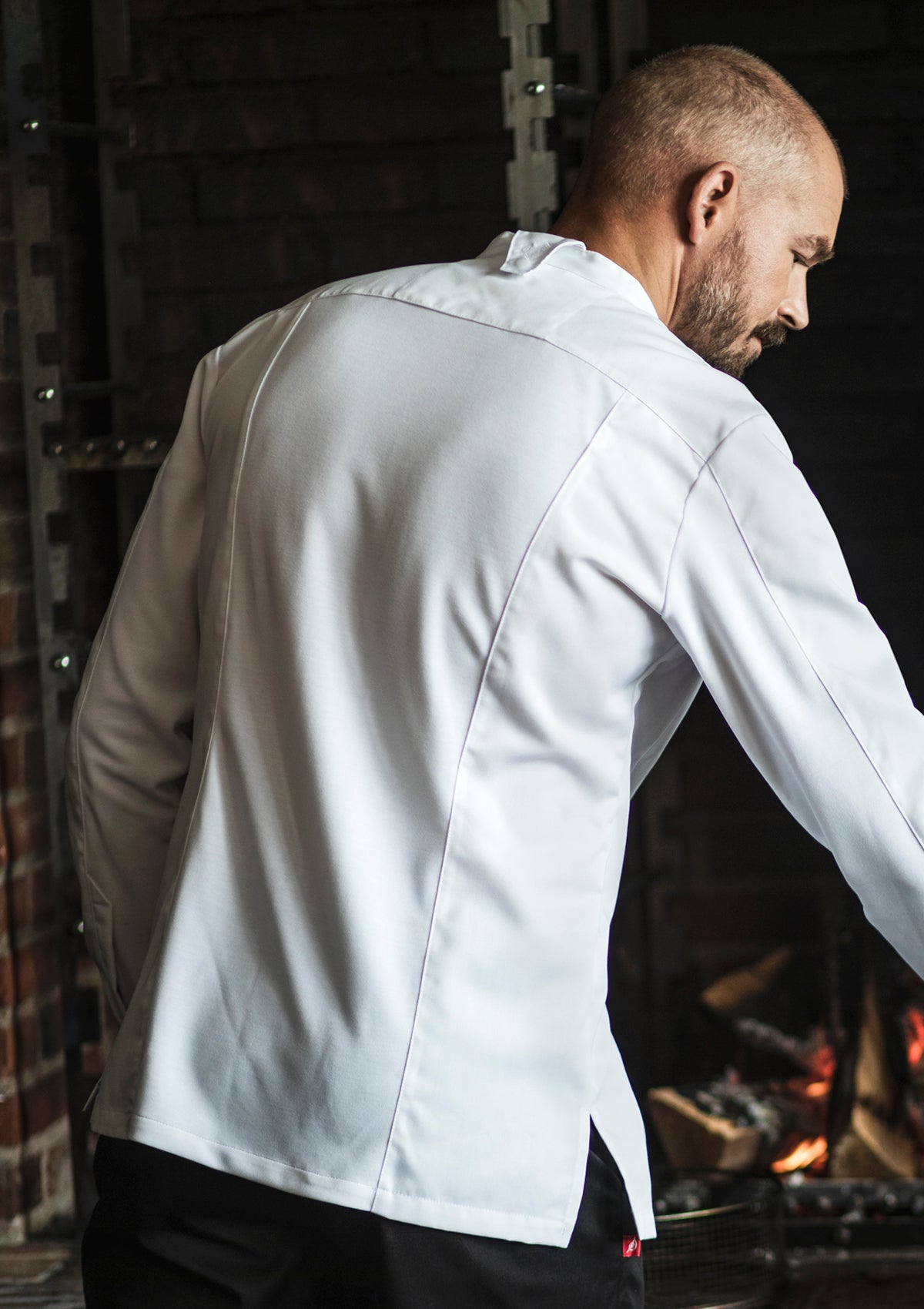 Herren Kochjacke Stretch Langarm Für Mehr Bewegungsfreiheit