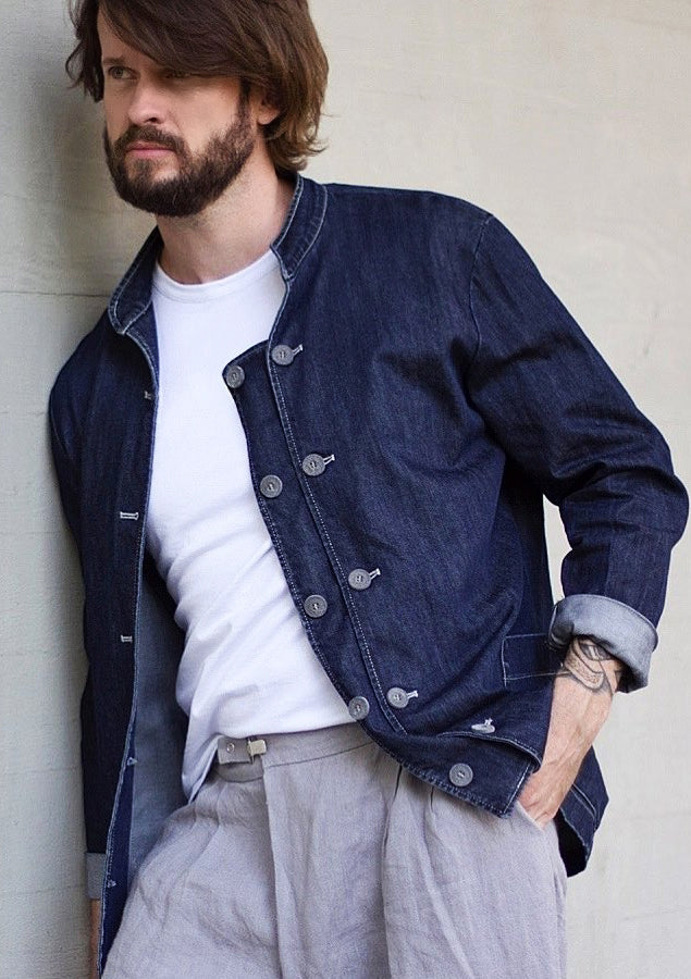 Maßgeschneiderte Kochjacke Sydney Denim Langarm Unisex